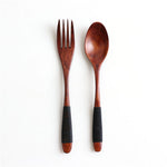 Load image into Gallery viewer, 2Pcs Natural Wooden Spoon &amp; Fork
