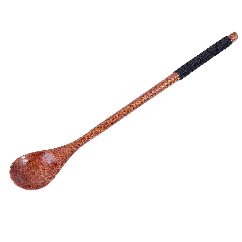 2Pcs Natural Wooden Spoon & Fork