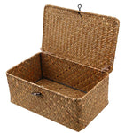 Load image into Gallery viewer, Rectangular Desktop Storage Box Hand Woven Storage Basket
