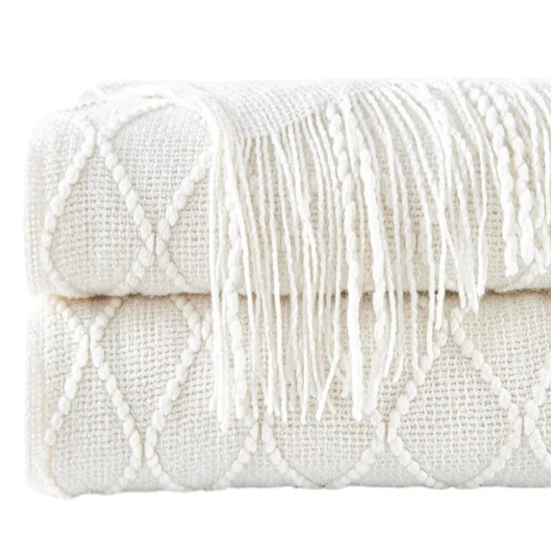 Textured Knitted Boho Woven Big Blankets Bedspread Cover