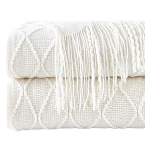 Textured Knitted Boho Woven Big Blankets Bedspread Cover