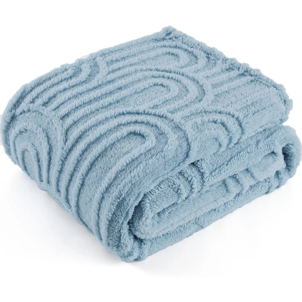 Throw Blanket for Couch-Soft White Boho Bed Throw Blanket
