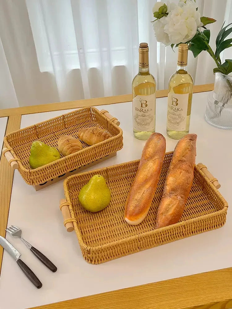Creative Handmade Woven Rattan Storage Tray
