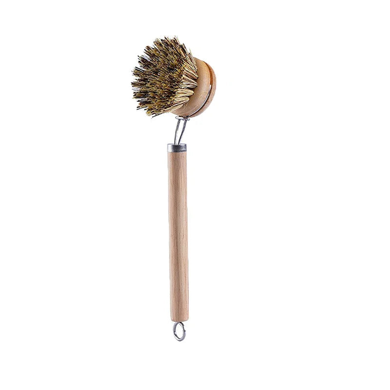 Wooden Long-Handled Pot And Bowl Brush