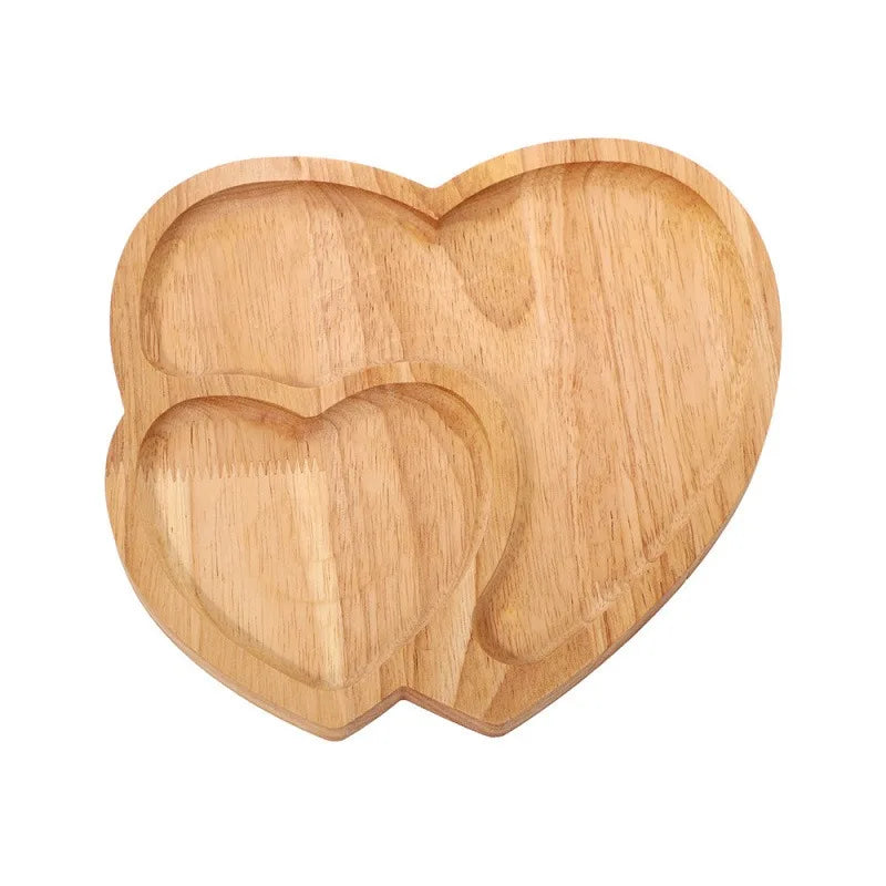 Creative Heart-shaped Solid Wooden Tray