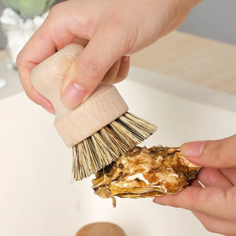 Natural Wooden Pot And Bowl Brush