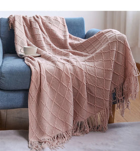 Textured Knitted Boho Woven Big Blankets Bedspread Cover