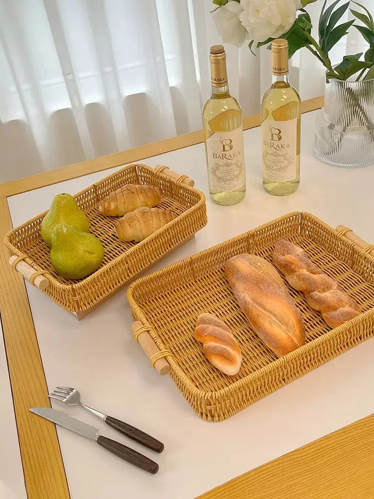 Creative Handmade Woven Rattan Storage Tray