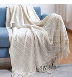 Load image into Gallery viewer, Textured Knitted Boho Woven Big Blankets Bedspread Cover
