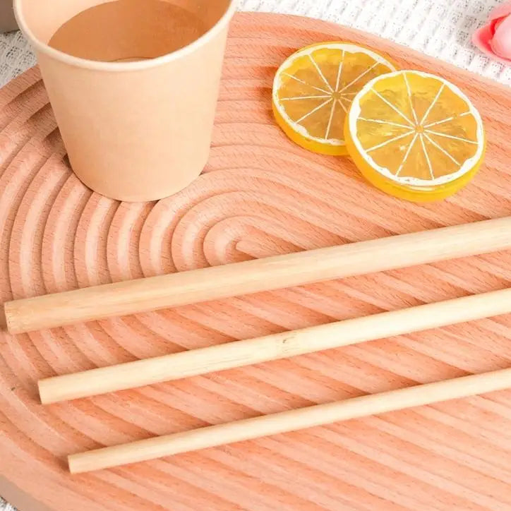 50Pcs Reusable Natural Bamboo Straw