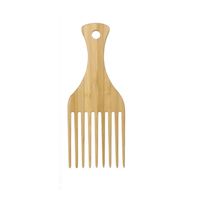 2Pcs/Set Natural Bamboo Wooden Comb Anti-Static Afro Fork Combs