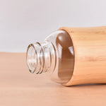 Load image into Gallery viewer, 500ml Glass Water Bottle Bamboo
