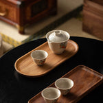 Load image into Gallery viewer, 1Pcs Tableware Solid Wood Round Dessert Plate
