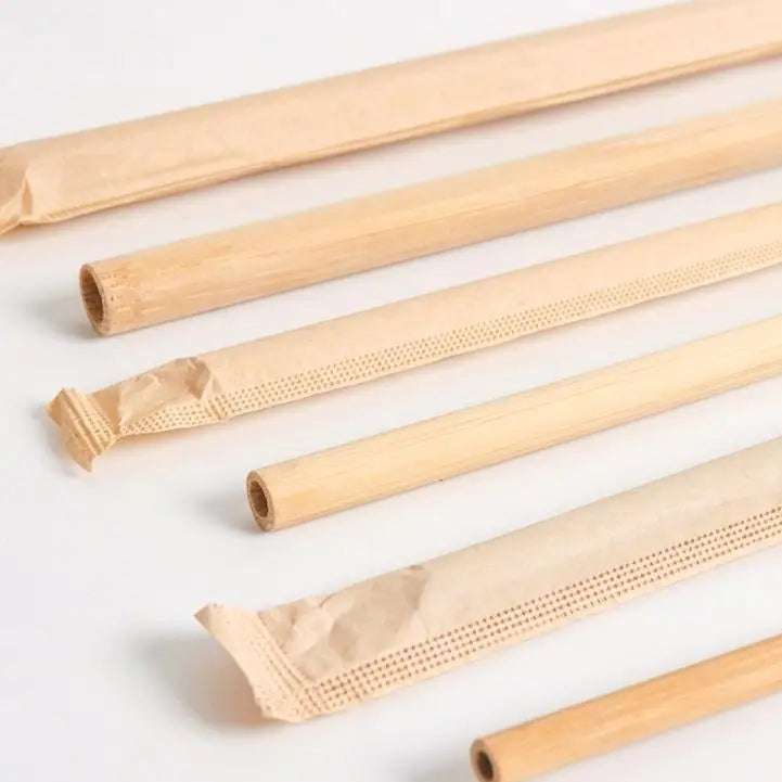 50Pcs Reusable Natural Bamboo Straw