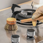 Load image into Gallery viewer, Wooden Long-Handled Pot And Bowl Brush
