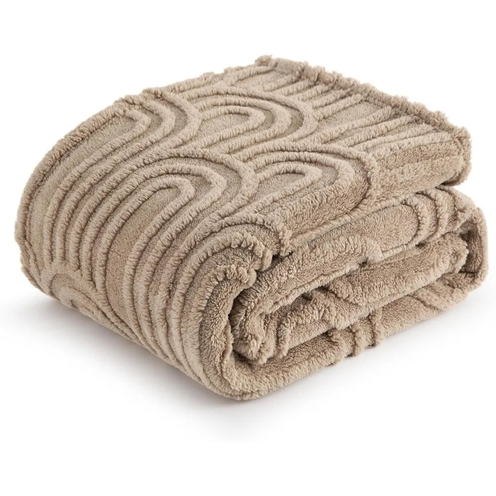 Throw Blanket for Couch-Soft White Boho Bed Throw Blanket