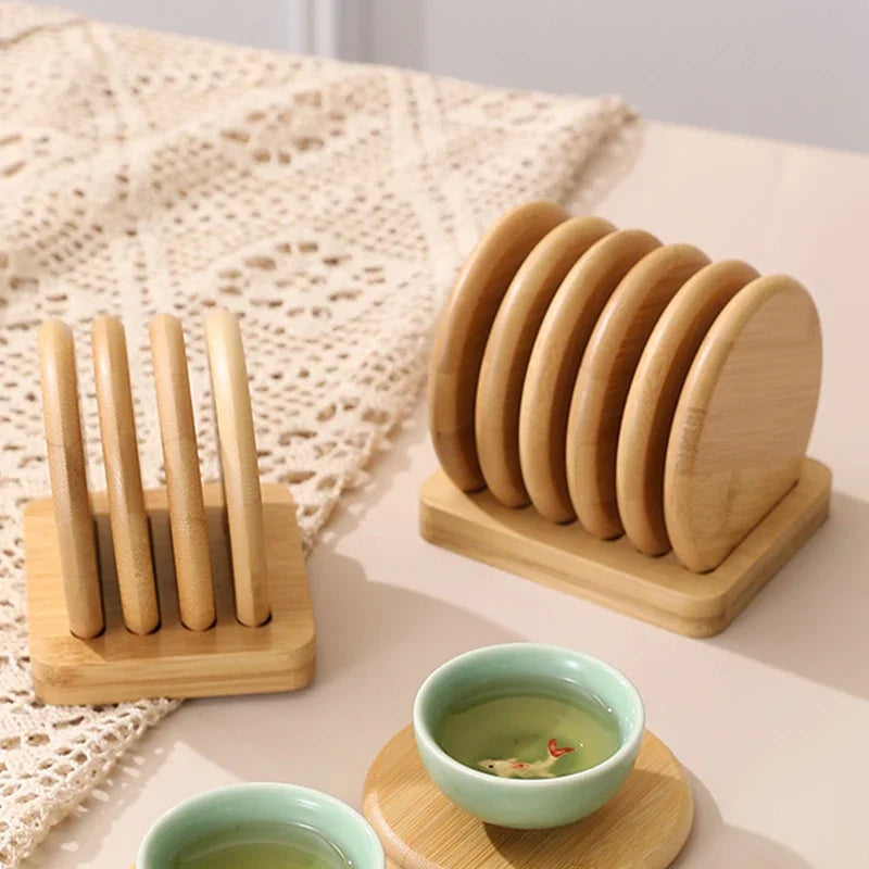 Bamboo Coaster Set