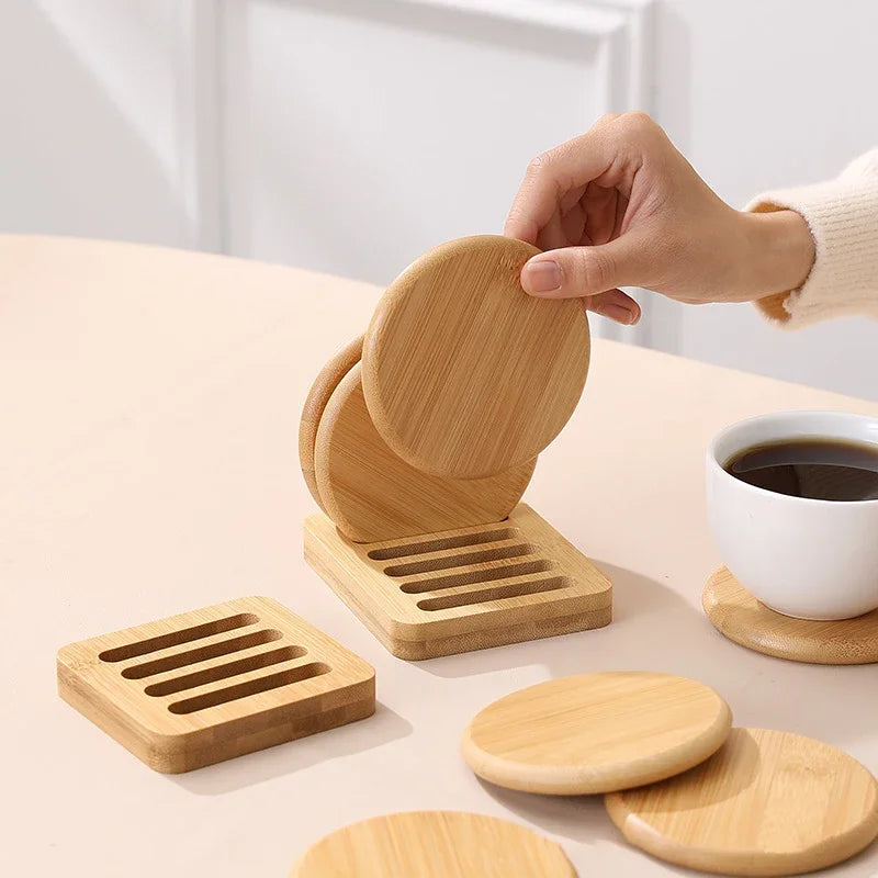 Bamboo Coaster Set