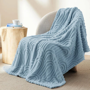 Throw Blanket for Couch-Soft White Boho Bed Throw Blanket
