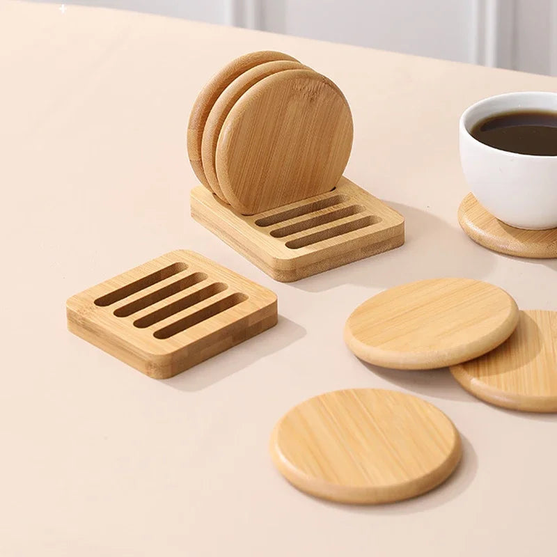 Bamboo Coaster Set