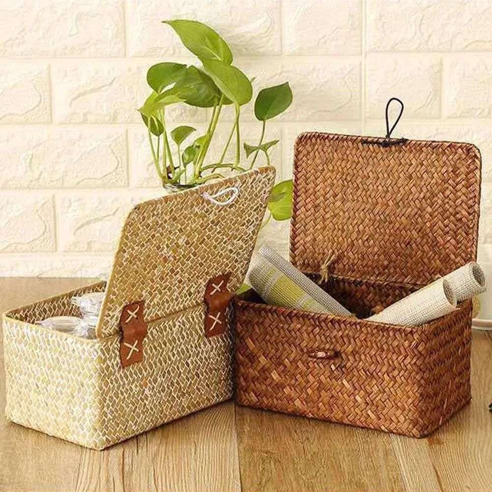 Bamboo Basket Weaving Restoring Container Storage Case