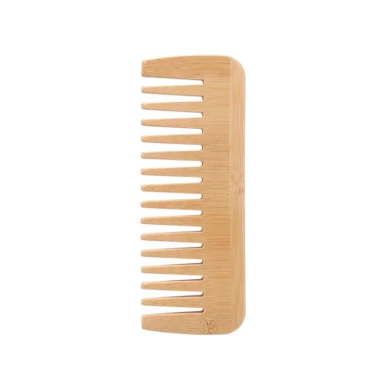 2Pcs/Set Natural Bamboo Wooden Comb Anti-Static Afro Fork Combs