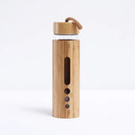 Load image into Gallery viewer, 500ml Glass Water Bottle Bamboo

